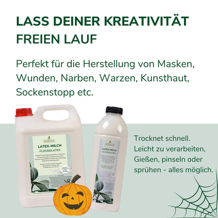 Natursache Latex Milk, 1l bottle, liquid latex suitable for Halloween make-up