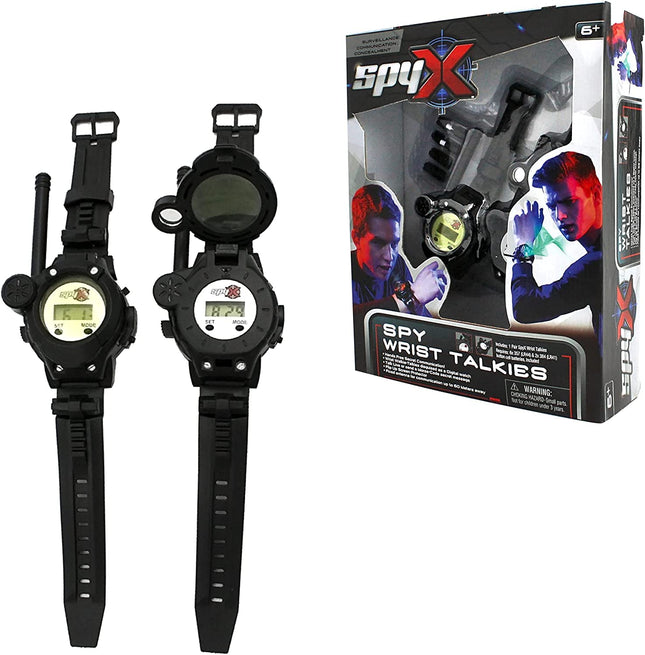 SpyX 10538 Spy Wrist Talkies for Kids - Hands-free secret communication via disguised walkie-talkies for fun spy missions - Includes watch disguise and Morse code option, 6+