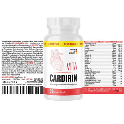 Vita Cardirin Capsules | Quality for men and women | Maxi Pack - 90 capsules per can - 1