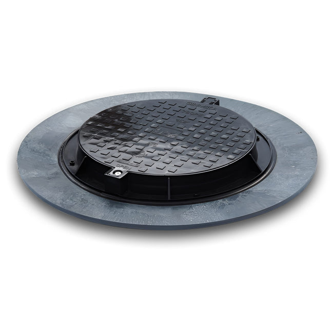 Varile 1100mm XXL plastic manhole cover | universal manhole cover | cistern cover (black)