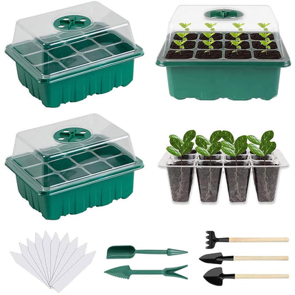 Mecctuck Growing Greenhouse, 3 Pack Grow Box, Indoor Greenhouse, Growing Kit, Mini Greenhouse, Indoor Plant Growing Greenhouse, Growing Tray, Growing Pots with Lid and Ventilation