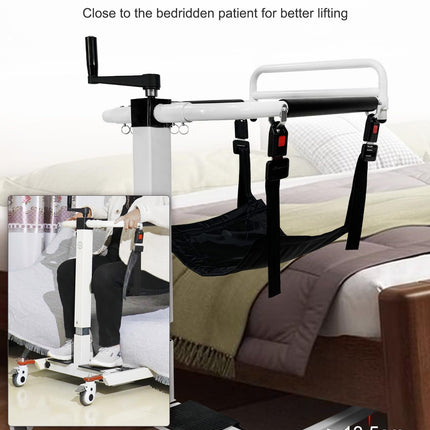 Patient lift transfer chair for seniors, height/width adjustable, patient lift wheelchair for car, portable bedside toilet shower chair for the elderly