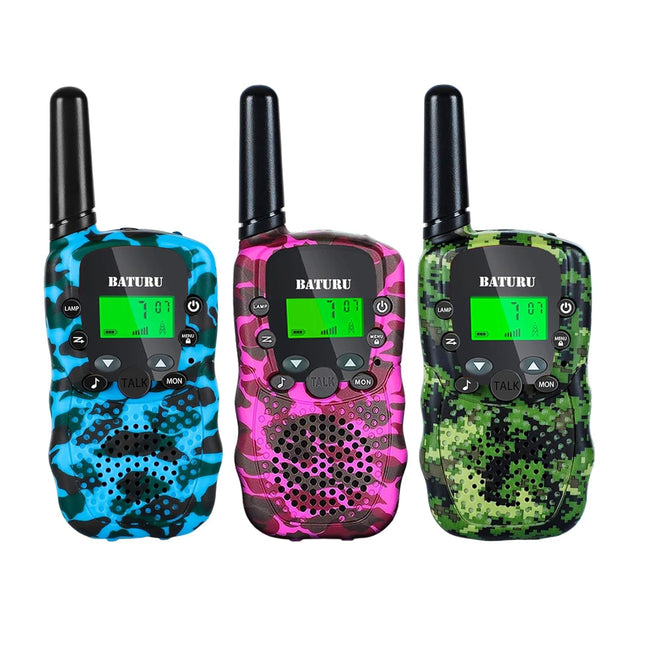 BATURU Walkie Talkie Kids, Walkie Talkies for Children 8 Channel Radio with VOX Function LED Flashlight, 5 KM Range for Outdoor Adventures, Camping