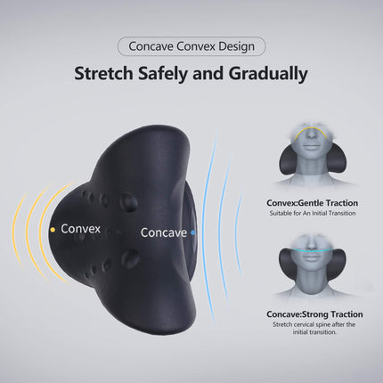 Cozyhealth Neck and Shoulder Massager, Neck Stretcher for Neck Pain Relief, Neck Stretcher Chiropractic Pillow for Cervical Spine Relaxation Pillow Neck (Black)