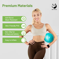 Slim Panda Exercise Ball Small, 23-25cm Pilates Ball with Inflatable Straw, Soft Yoga Ball Exercise Inflatable Ball for Senior Therapy, Home, Fitness, Balance Training (Blue Lake)
