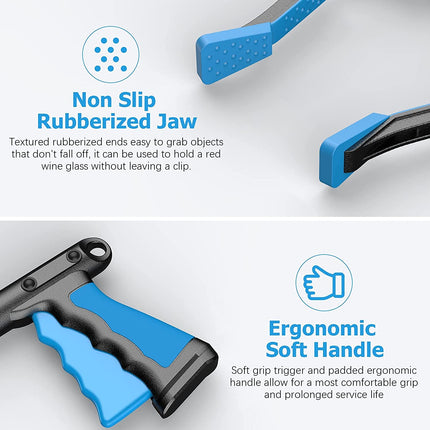 YAUNGEL Foldable Grabber, Grabber for Seniors, Garbage Picker, Long 81cm Grabber Stick with Strong Grip, Magnetic Tip, Lightweight 90° Rotatable Head for Garbage/Litter Picker, Hand Grabber (Blue)