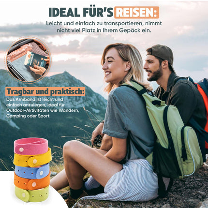 Mosquito repellent bracelet - mosquito insect protection (vacation must-haves - camping gadgets, travel gadgets) for children and adults against mosquitoes