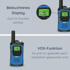 Alecto FR175BW - Walkie Talkies for children and adults - 2 radios with a range of 7 km - Blue