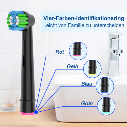 16 pieces brush heads compatible with Oral B brush heads, professional brush heads suitable for Oral B electric toothbrushes, 8 white and 8 black.