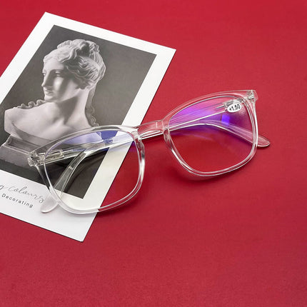 DOOViC Blue Light Filter Computer Glasses Transparent/Square Frame Large Computer Glasses Non-Prescription for Men/Women 0.0