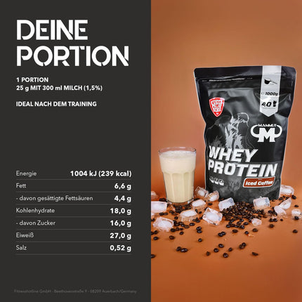 Mammut Nutrition Whey Protein, Iced Coffee with real coffee, whey, protein, protein shake, 1000 g