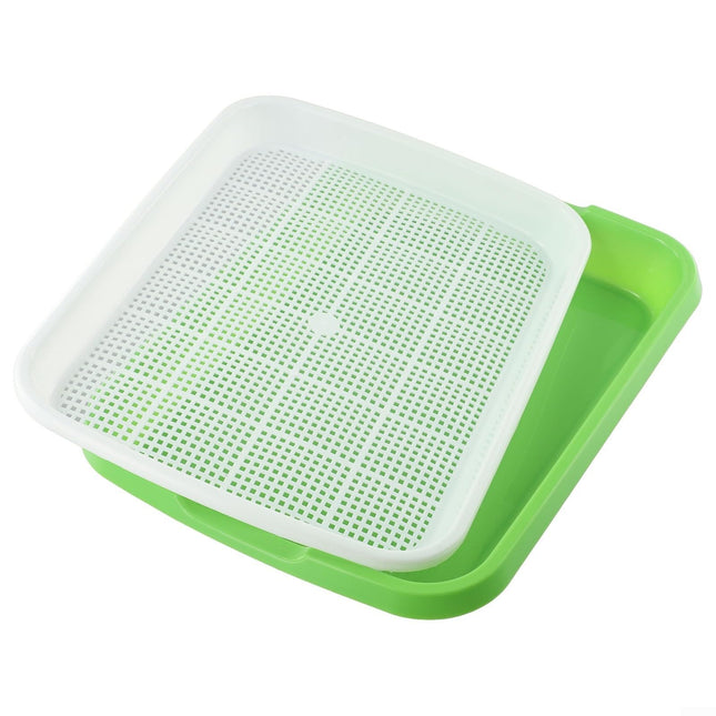 Microgreens germination tray made of plastic, 2 layers to maximize growth potential