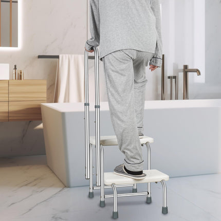 REAQER Bathtub Step with Grab Bar for Seniors… White