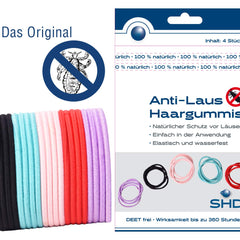 SHD Anti-Lice Hair Ties for Head Lice - VALUE SET of 20, Black, Green, Red, Pink and Purple - Lice Protection 100% Natural - Safe, Healthy and Effective, Helps Protect Against Lice
