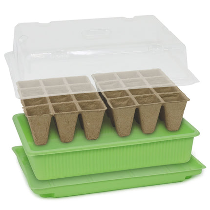 com-four® 2x Indoor Greenhouse for Growing Plants, Growing Kit for 40 Plants, Planter for the Home, 26.5 x 19.5 x 10.5 cm (02 Pieces - Indoor Greenhouse)
