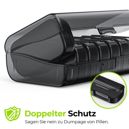 AUVON 7-day pill box, 7-day pill box with large separate compartments, easy-to-open portable medicine box for vitamins, fish oil, medications, dietary supplements, etc.