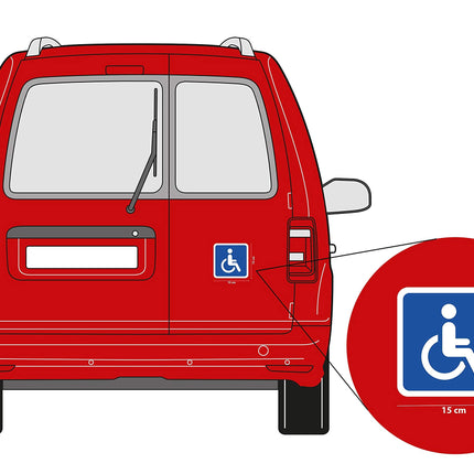 1x magnetic sign wheelchair user 15x15cm + 2x sticker disabled sign magnetic foil car wheelchair from STROBO