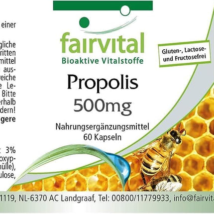 Fairvital | Bee Propolis 500mg - 3 x 60 Capsules - HIGH DOSE