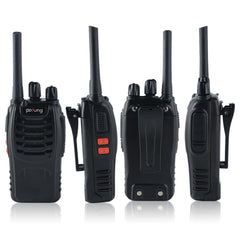 pofung Walkie Talkie Professional Radios PMR446 baofeng Talkies 88E/888S Handheld Toy Radio, Walkie Talkie with LED Flashlight &amp; Headset USB Connection (2 pieces), 94*45*30mm, black