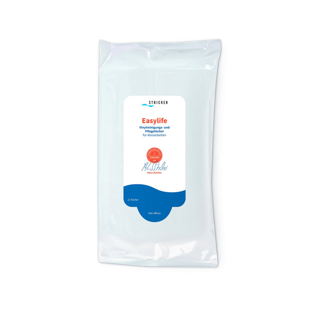 Easylife 15 pieces waterbed care wipes vinyl cleaning wipes from Stricker