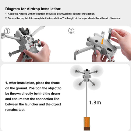 RC Drone Airdrop System for 4 Pro Drones, Lightweight, Robust, Safe, with 100G Payload, Easy Installation, USB Charging