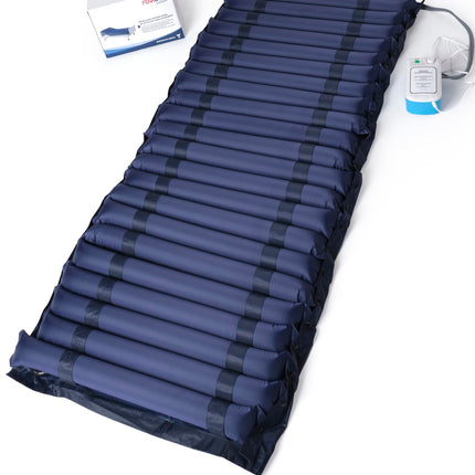 Anti-decubitus mattress with alternative air strips, replaceable strips, compressor included, CE marking, medical PVC, prevents and treats pressure ulcers