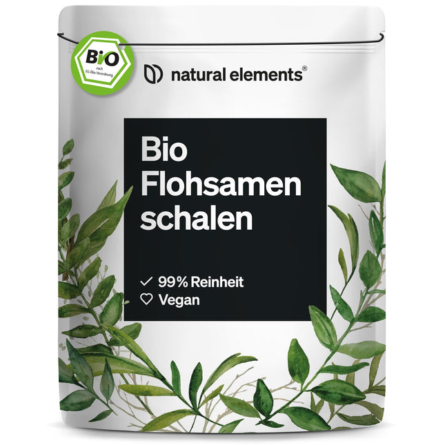 Organic psyllium husks – 500g bag – 99+% purity, certified organic, vegan – low-carb, high in fiber, gluten-free – no unnecessary additives, laboratory-tested quality