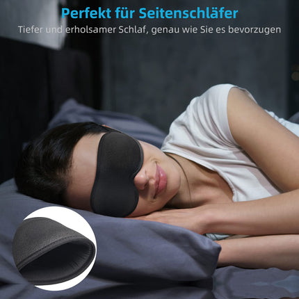 2025 Innovative Sleep Mask for Men and Women. 100% Light Blocking. Ergonomic, Adjustable Eye Mask with Earplugs. Sleep, Nap, Meditation, Travel, Comfortable Night's Rest (Black)
