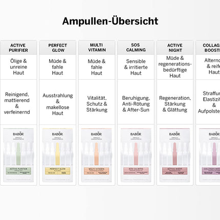 BABOR 3D Firming, Anti-Aging Serum Ampoules for the Face, With Hyaluronic Acid for More Firmness, Vegan Formula, Ampoule Concentrates, 7 x 2 ml Refreshing