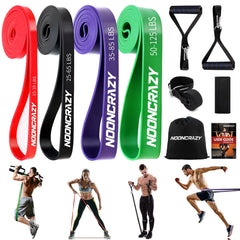 Resistance Bands, 4 Different Levels Resistance Bands with Door Anchor and Handles, Fitness Bands for Strength Training, Workout, Physiotherapy, Yoga for Men and Women