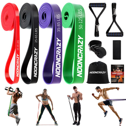 Resistance Bands, 4 Different Levels Resistance Bands with Door Anchor and Handles, Fitness Bands for Strength Training, Workout, Physiotherapy, Yoga for Men and Women