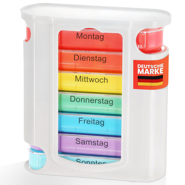 MC-Trend 7-day pill box with 4 compartments per day – large pill box &amp; weekly dispenser – medication box in selectable quantity: 1, 2, 6, 12, 24 or 48 pieces