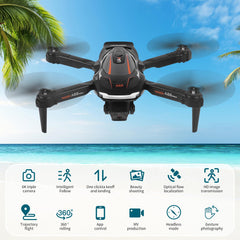 Drone with 1080P HD Camera for Kids, RC Drone with 2 Batteries, Foldable Quadcopter with FPV WiFi Transmission, Gravity Sensor, 3D Flip Mode, One-Button Takeoff/Landing, Altitude Hold Mode (Black)