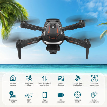 Drone with 1080P HD Camera for Kids, RC Drone with 2 Batteries, Foldable Quadcopter with FPV WiFi Transmission, Gravity Sensor, 3D Flip Mode, One-Button Takeoff/Landing, Altitude Hold Mode (Black)