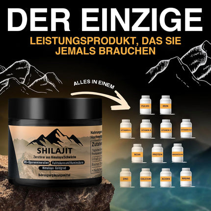 Pure Himalaya Shilajit Original Resin - 50g Gold Quality 100% Pure, 3 Month Supply, Rich in 85 Minerals, Fulvic and Humic Acid, Strengthens the Immune System and Vitality, for Men and Women
