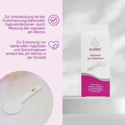 ELANEE Vaginal pH Self-Test for Early Detection of Bacterial Infections and Pregnancy Care, Ruptured Membranes, Bacterial Vaginosis, Bacterial Vaginosis Test, 2 Pieces (735-00)