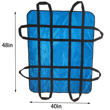 Positioning bed pad with handles, 121.9 x 101.6 cm, incontinence mattress protector, pad straps for easy lifting and transfer, reusable, washable