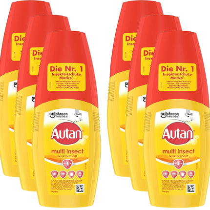 Autan Multi Insect Pump Spray, multi-insect protection against mosquitoes, biting flies, and ticks, 6-pack (6 x 100 ml)