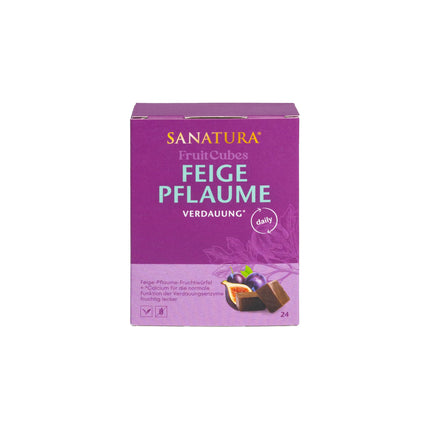 Sanatura Fig Plum Fruit Cubes - 24 pieces - for normal digestion - Figs, plums, tamarinds and inulin - 240 g