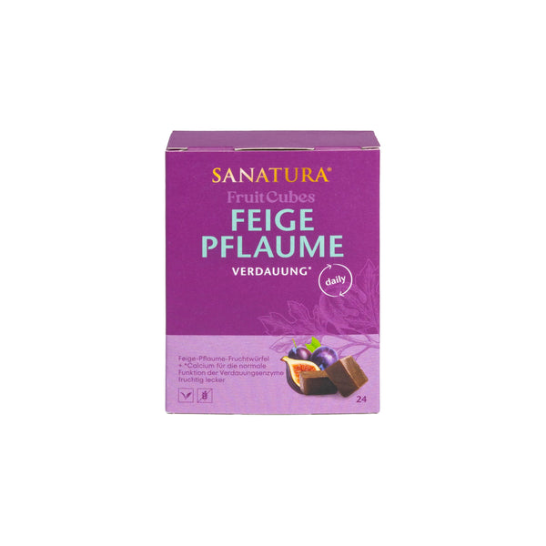 Sanatura Fig Plum Fruit Cubes - 24 pieces - for normal digestion - Figs, plums, tamarinds and inulin - 240 g