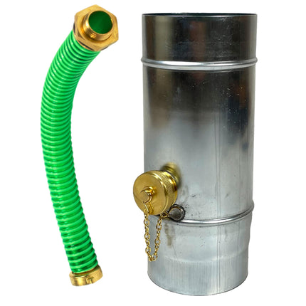 SÜDMETALL - Premium zinc rainwater collector 100 mm with hose and barrel connection for the downpipe - Titanium zinc rainwater collector 75% water yield - Water collector for rain barrels developed by specialist retailers