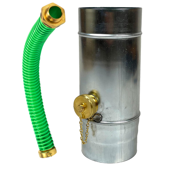 SÜDMETALL - Premium zinc rainwater collector 100 mm with hose and barrel connection for the downpipe - Titanium zinc rainwater collector 75% water yield - Water collector for rain barrels developed by specialist retailers