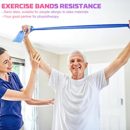 5 Piece Fitness Bands Set, 1.5M Gymnastic Band Resistance Bands in 5 Strengths Fitness Band Resistance Bands for Pilates Yoga Strength Training for Men and Women