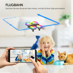 Mini Drone with Camera HD 1080P for Kids Beginners, TOMZON RC Quadcopter with Colorful LEDs, Long Flight Time, 360° Propeller Protection/Throw Go/3D Flip/, Helicopter Remote Controlled Toy Drone Indoor