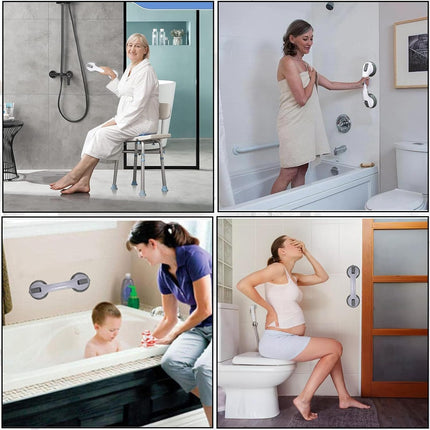 Grab handles for seniors 2 pieces, grab handle shower with strong hold suction cup handle, bathroom grab handle, stand-up aid suction handle, safety bar for shower bench