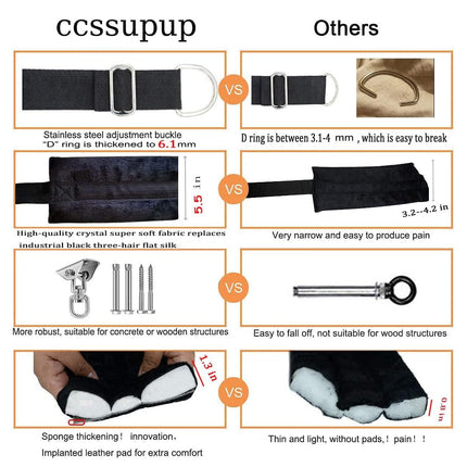New love swing sex swing for the ceiling, 360-degree rotation deluxe love swings with U-shaped sex pillow and handcuffs &amp; 4 extra wide cushions, sex furniture sex swing load capacity up to 100 kg