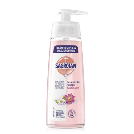 Sagrotan Hand Disinfectant Gel Chamomile &amp; Lotus – Disinfectant for hands in a dispenser – 1 x 200 ml gel