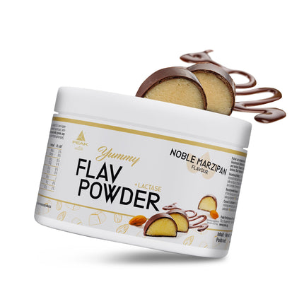 PEAK Yummy Flav Powder - 250g Noble Marzipan Flavor | 50 Servings | Flavor powder for sweetening with almost no calories and no added sugar | with inulin and the digestive enzyme lactase | vegan