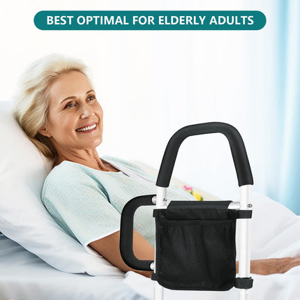 Thaijoy Bed Riser, Bed Rail Fall Protection with Storage Bag &amp; Removable Reinforced Armrest, Adjustable Bed Entry Aid for People with Limited Mobility Offers