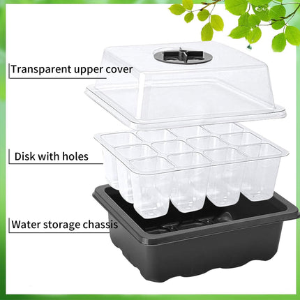 Indoor greenhouse cultivation box, 3 pieces 36 cells mini greenhouse cultivation, cultivation trays seedling, seedling starter trays greenhouse cultivation tray with lid and ventilation for seedling plant